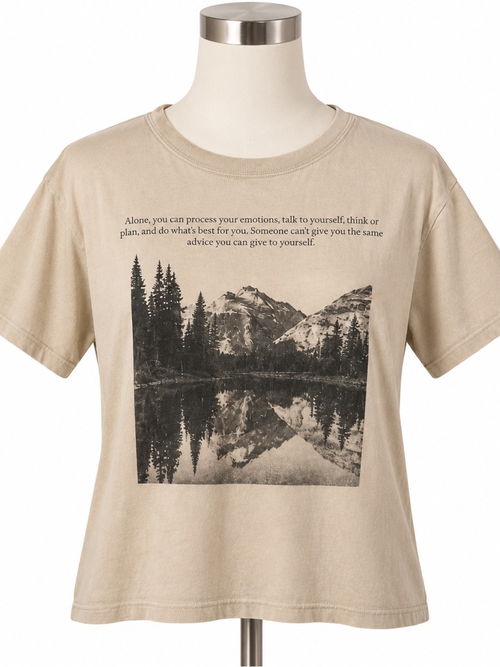 Forever 21 short sleeve “alone, you can leave your emotions tee S